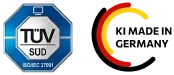 TÜV-zertifiziertes Informationssicherheits-Managementsystem, KI made in Germany